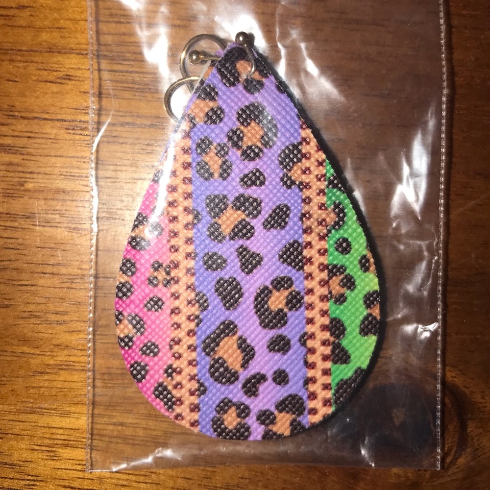 NWT ✮FREE w/purchase | Boho Leopard Serape Southwestern Tribal Leather Earrings